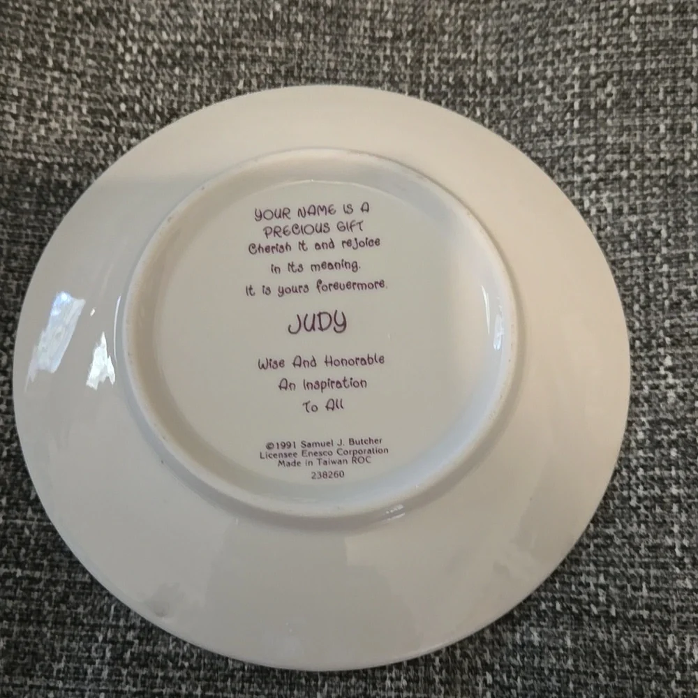 Retired Design Precious moments meaning of the name Judy trinket plate